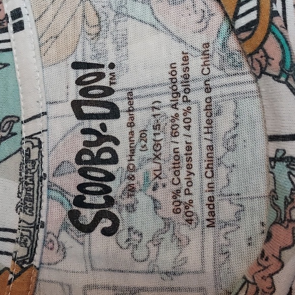 Scooby-Doo All Over Comic Graphic Cotton Poly Short Sleeve T-Shirt Size XL 15-17 - Picture 9 of 9